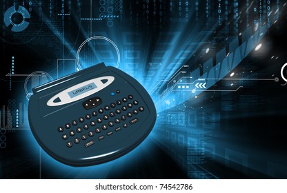 Digital Illustration Of  A Label Maker  In Colour Background 	