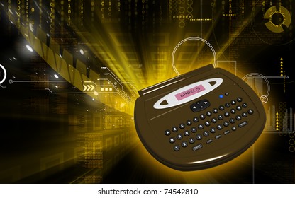 Digital Illustration Of  A Label Maker  In Colour Background 	