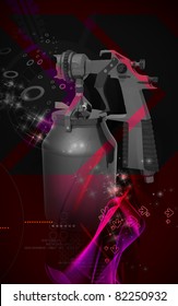 Digital illustration of nozzle spray gun in colour background - Shutterstock ID 82250932