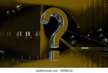 Digital illustration of question mark sign in colour background	 - Shutterstock ID 53908150