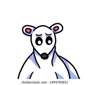 Digital Illustration Of A Sad Polar Bear