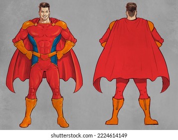 Digital illustration superhero costume