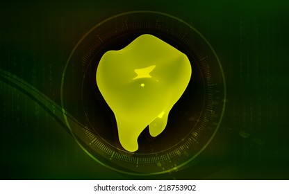 Digital illustration of teeth in colour  background  