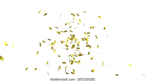 Digital image of gold confetti falling against a white background - Shutterstock ID 2072105282