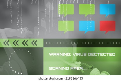 Digital image of speech bubbles and text on device acreen - Powered by Shutterstock - Get 15% off with code: PIKWIZARD15