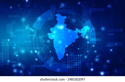 Digital India Technology, India Map On Technology Abstract Background, Technology Abstract Background