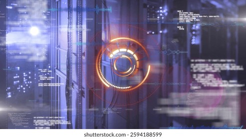 Digital interface image over data servers in technology center. network, cybersecurity, coding, programming, infrastructure, database - Powered by Shutterstock - Get 15% off with code: PIKWIZARD15
