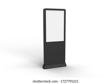 Digital Kiosk Screen Display Stand Mockup 3D Rendering Isolated