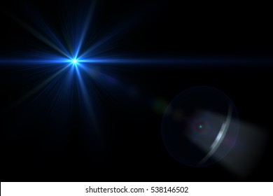  digital lens flare in black background.Beautiful rays of light.