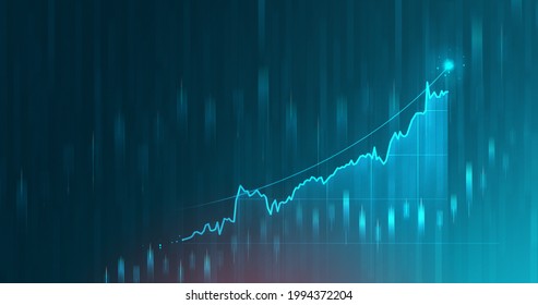 Digital motion of market chart and business futuristic stock graph or investment financial data profit on growth money diagram background with exchange information. 3D rendering. - Shutterstock ID 1994372204