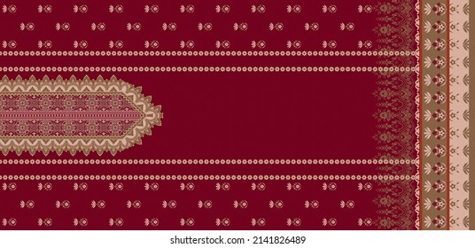 Digital Mughal design.Textile digital motif pattern ornament ethnic ikat pattern hand made artwork abstract shape wallpaper gift card frame for women's clothing front back with dupatta used in fabric 