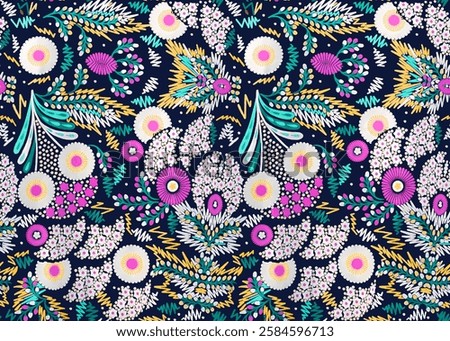 Digital multi floral pattern illustration design