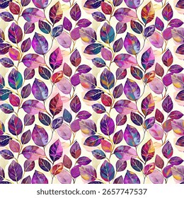 digital multicolour leaf all over design
