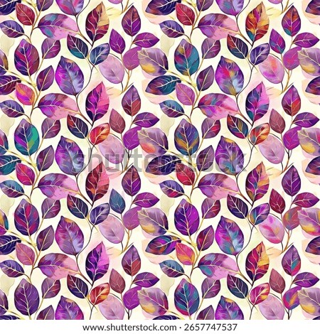 digital multicolour leaf all over design