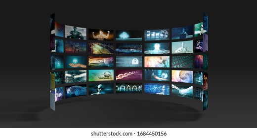 Digital Multimedia Broadcasting Technology As Media Concept 3D Render