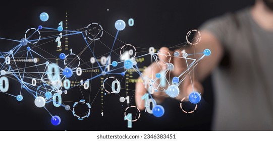  Digital Network and data concept
