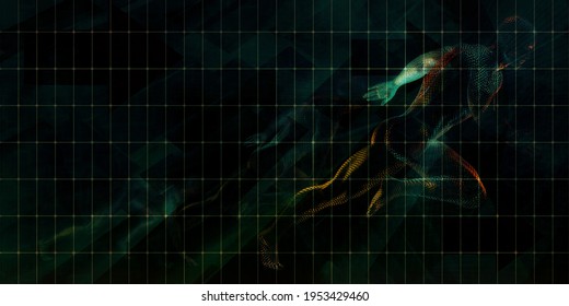 Digital Network Technology as a Abstract Concept Art 3d Render