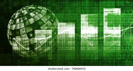 Digital Network Technology as a Abstract Concept Art