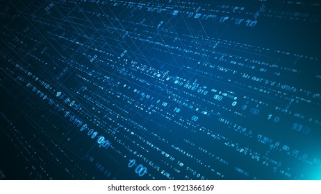 Digital network technology futuristic theme illustration concept. Abstract grid perspective graphic background.
