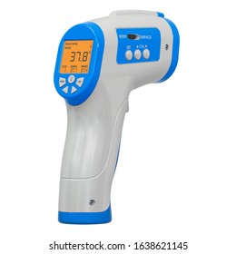 Digital Non-Contact Forehead Thermometer Laser, 3D Rendering Isolated On White Background