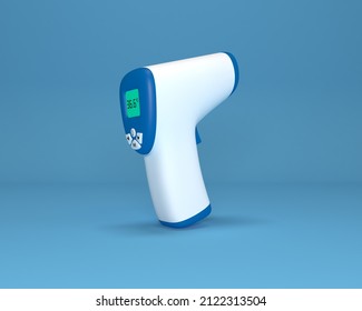 Digital Non-Contact Forehead Thermometer Laser Icon. 3d Rendering. 