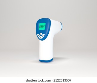 Digital Non-Contact Forehead Thermometer Laser Icon. 3d Rendering. 