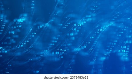 Digital number code spiral wave background