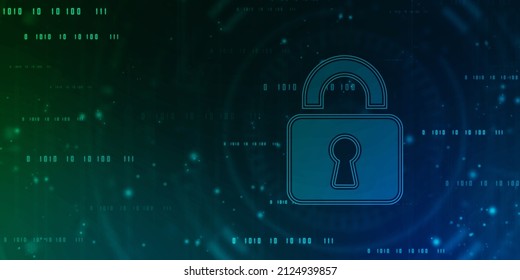 Digital Padlock on abstract technology background, Technology security concept. Modern safety digital background. Protection system, Cyber Security and safety information, personal data concept
