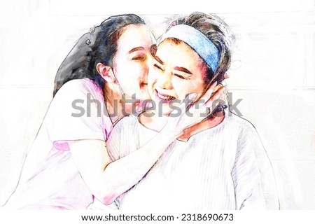 Similar – Image, Stock Photo Elderly woman painting in her art studio