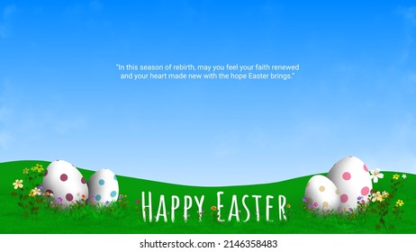 Digital Painting Happy Easter Day illustration. You can use this asset for background your content like as Worship, Poster, Template, Banner, Banner, Live Streaming, Presentation, Webinar and anymore. - Powered by Shutterstock