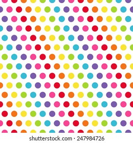 Digital Paper For Scrapbook Rainbow Bright Colors Polka Dots Pattern Seamless Texture