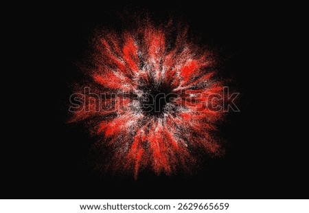 Digital particles shockwave explosion effect background. Radial sound explosion wave music visualization. 3d rendering
