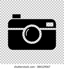 Digital Photo Camera Icon. Flat Style Icon On Transparent Background