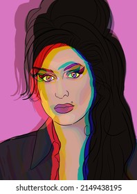 Digital Portrait Of Amy Winehouse 