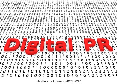 Digital PR In The Form Of Binary Code, 3D Illustration