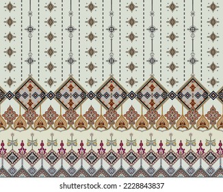 Digital print design, border baroque and Mughal art Seamless pattern