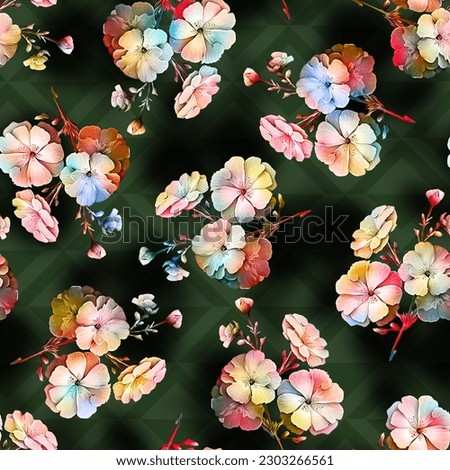 Digital print smooth flower 3D emboss sharp design floral allover pattern blur wave cloud effect creative graphic art smooth mixing leaf for saree suit kurti parda chader cover paper tils home decore. [[stock_photo]] © 
