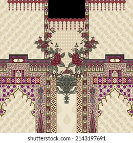 Digital Printed fabric geometric Design Pattern