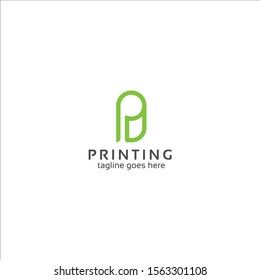Digital Printing P Letter Logo
