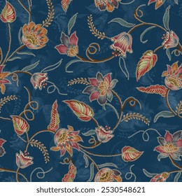 digital printing textile pattern wallpaper colorful flower with watercolor background-illustration Allover design .