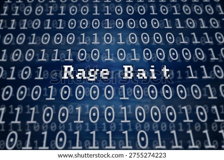 Digital provocation concept showing a pixelated Rage Bait title over a dark blue background