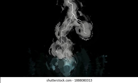 Digital Rendering Abstract Light Electric Background