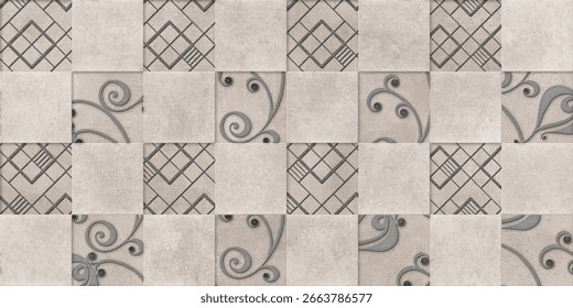 Digital Rustic Wall Tile Design, Geometric pattern, Abstract wall Décor. In Multi Colours. It can be used For Home Kitchen or Washroom Decoration.
