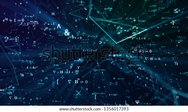 Digital Seamless Mathematical Formulas Abstract Digital Stock Illustration