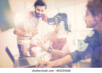 Digital security hand print scan against colleagues using technology