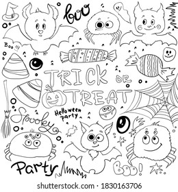 Vector Illustration Silly Cute Monster Doodle Stock Vector (Royalty ...