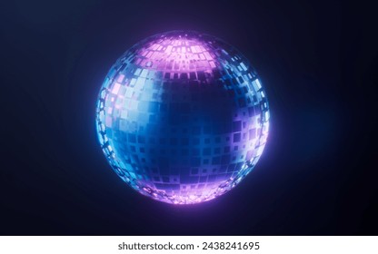 Digital sphere with dark neon light effect, 3d rendering. 3D illustration. - Powered by Shutterstock