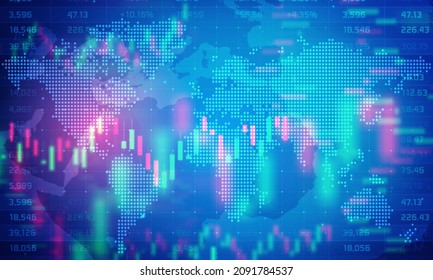Digital stock graph abstract background