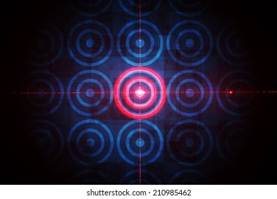 Digital Target Over Computing Design On Black Background