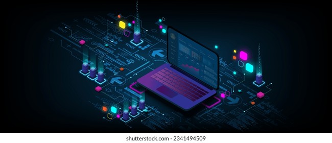 digital technology abstract background image business digital analytics Digital Server Business Growth Graph data center storage